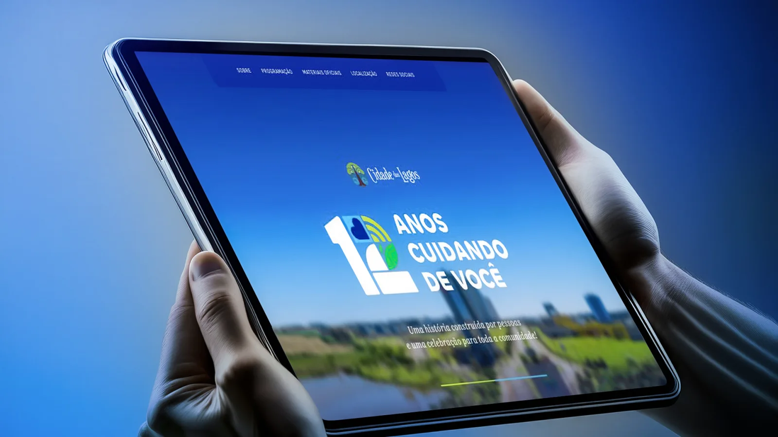 Tela do projeto Cidade dos Lagos — 12 anos